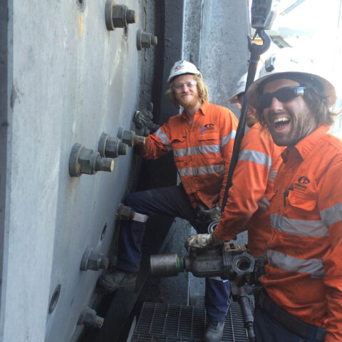 Mill relining crew